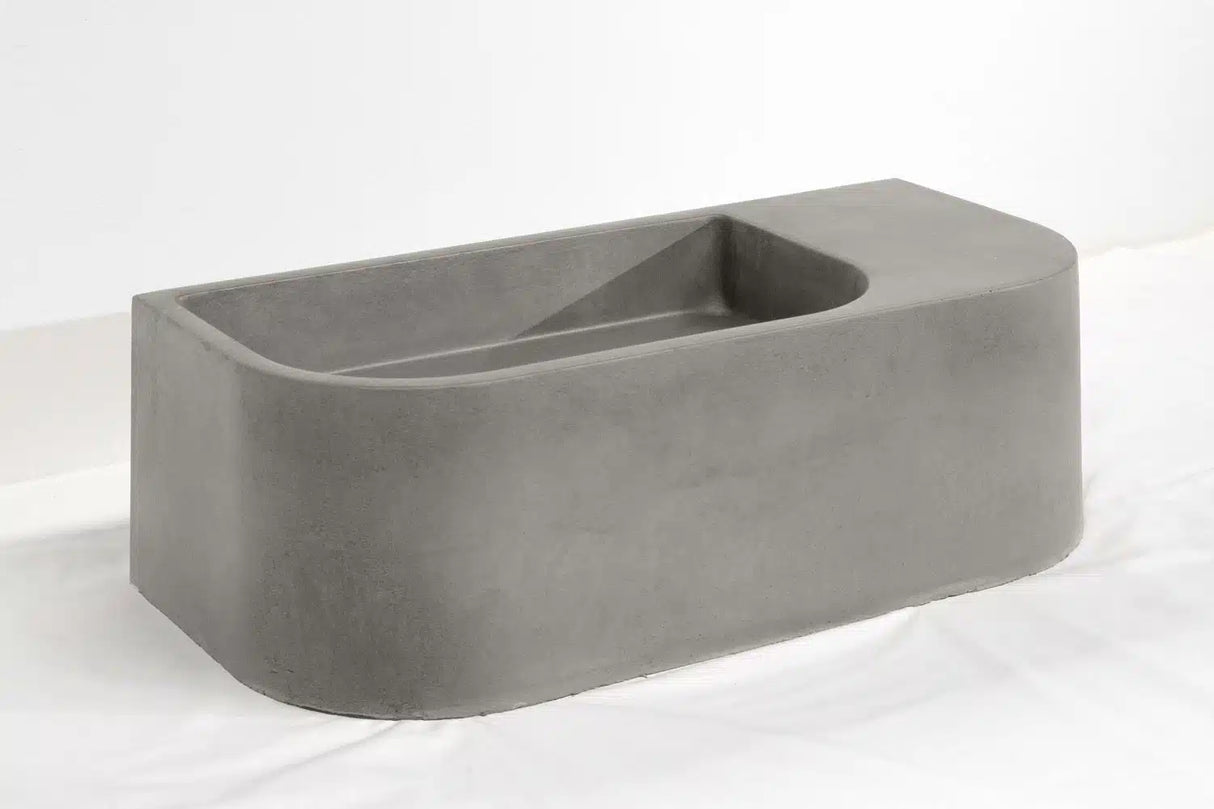 Flyta Concrete Left Basin - 670x320x220mm Grey