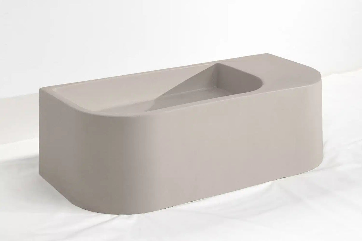 Flyta Concrete Left Basin - 670x320x220mm Ivory