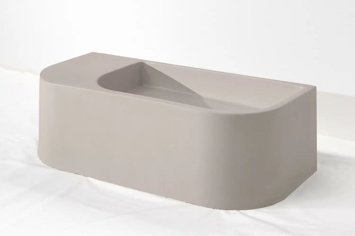 Flyta Concrete Right Basin - 670x320x220mm Ivory