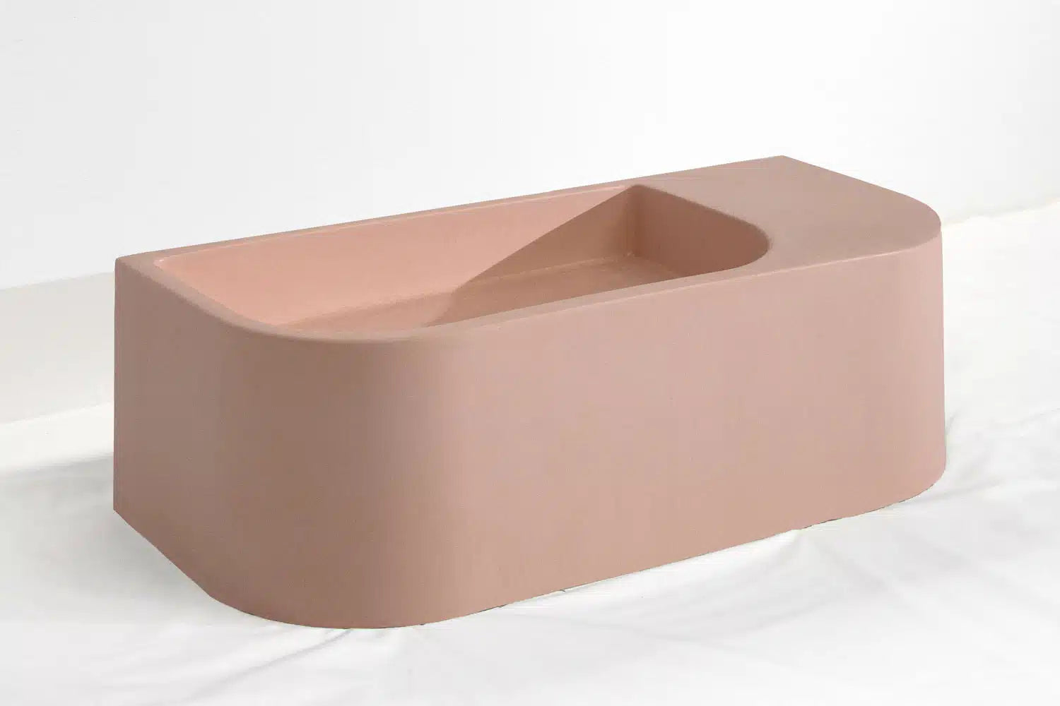 Flyta Concrete Left Basin - 670x320x220mm Nude
