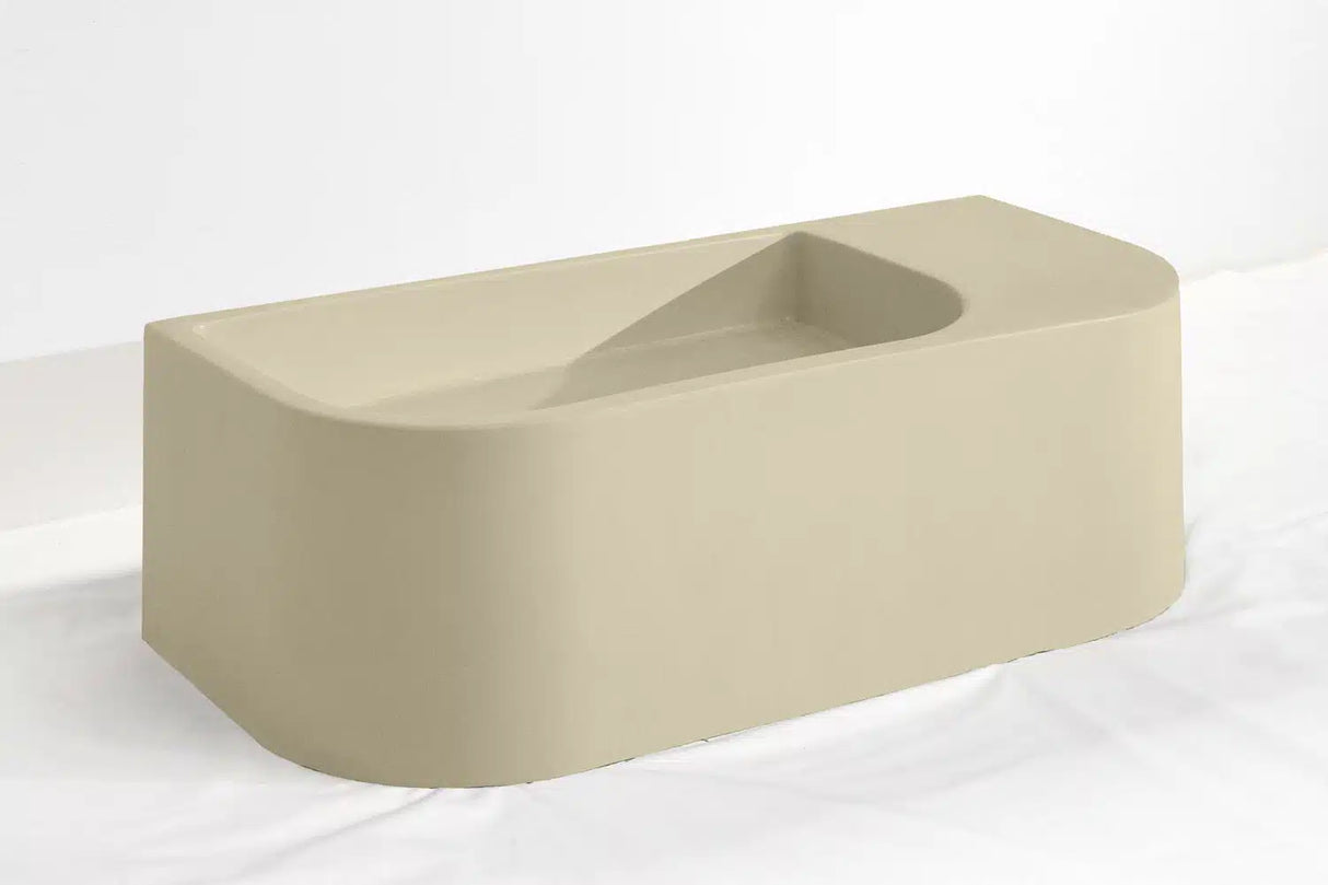 Flyta Concrete Left Basin - 670x320x220mm Sandstone