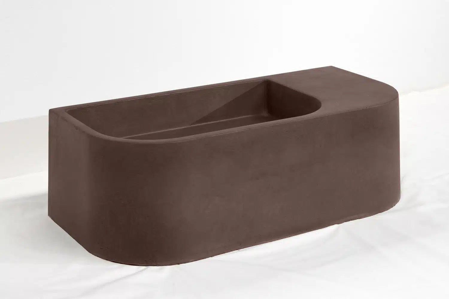 Flyta Concrete Left Basin - 670x320x220mm Umber