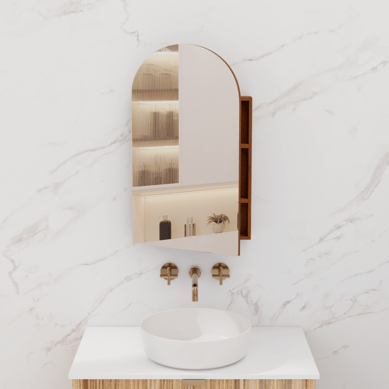 Arka - 800mm Walnut Shaving Cabinet