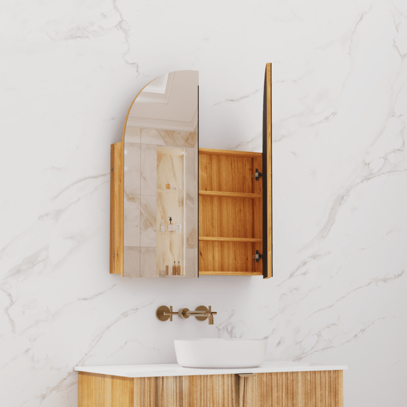 Arka - 800mm Blackbutt Shaving Cabinet