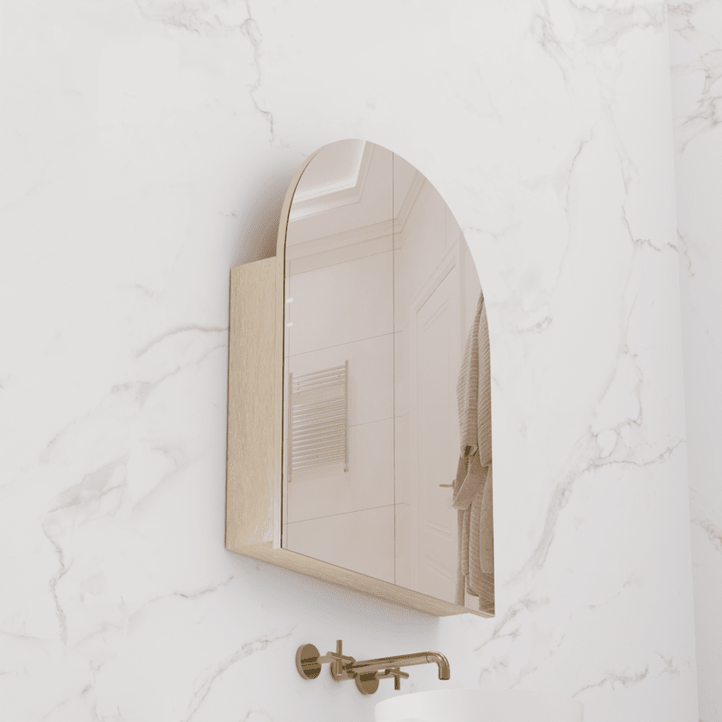 Arka - 800mm Coastal Oak Woodmatt Shaving Cabinet