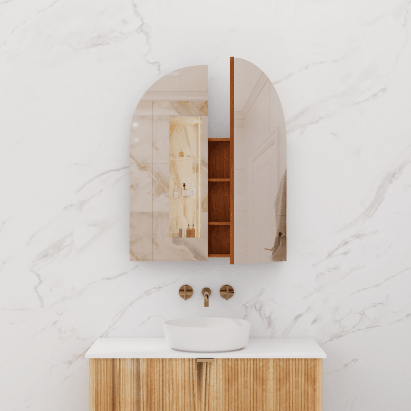 Arka - 800mm Walnut Shaving Cabinet