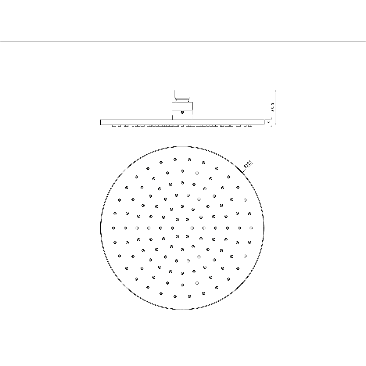 Vega - Polished Chrome 250mm Shower Head