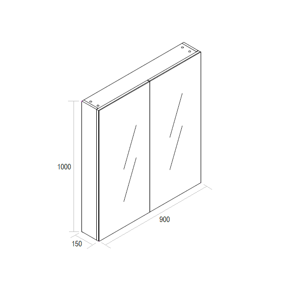 Verona - 900mm Matte White Shaving Cabinet