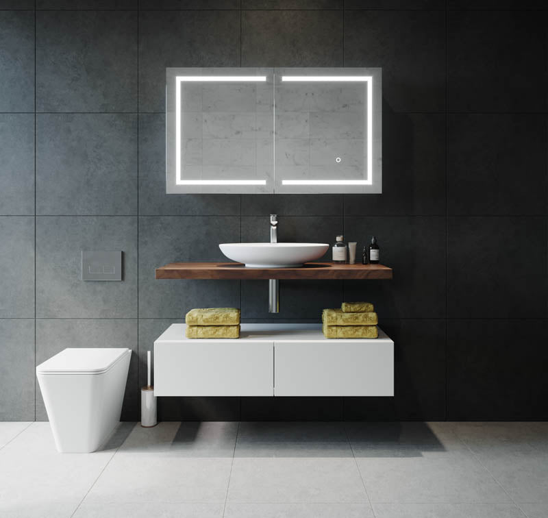 Vera - 1200mm LED Shaving Cabinet with Touch Sensor & Demister