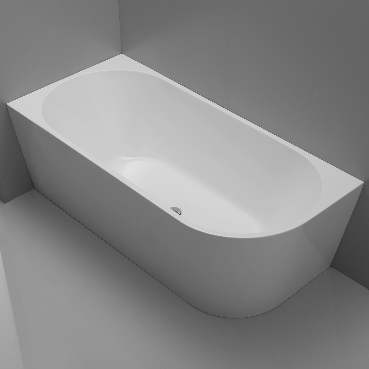 Zoe - 1500mm Gloss White Left Corner Lucite Acrylic Bath