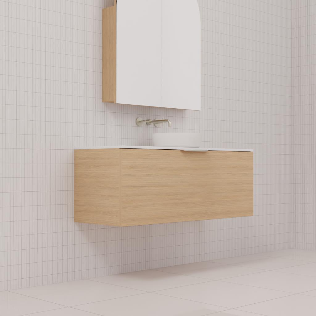 Zoe - 1200mm Nordic Oak Wall Hung Vanity