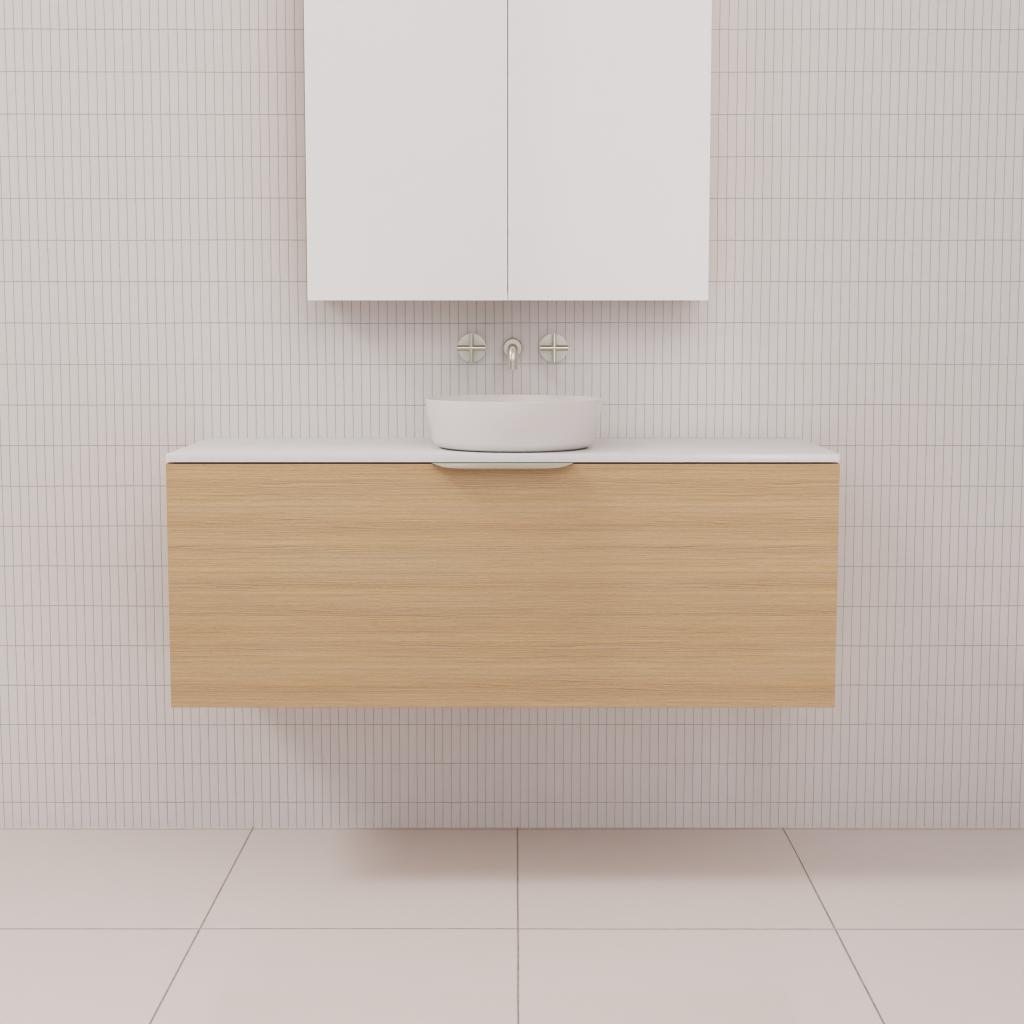 Zoe - 1200mm Nordic Oak Wall Hung Vanity