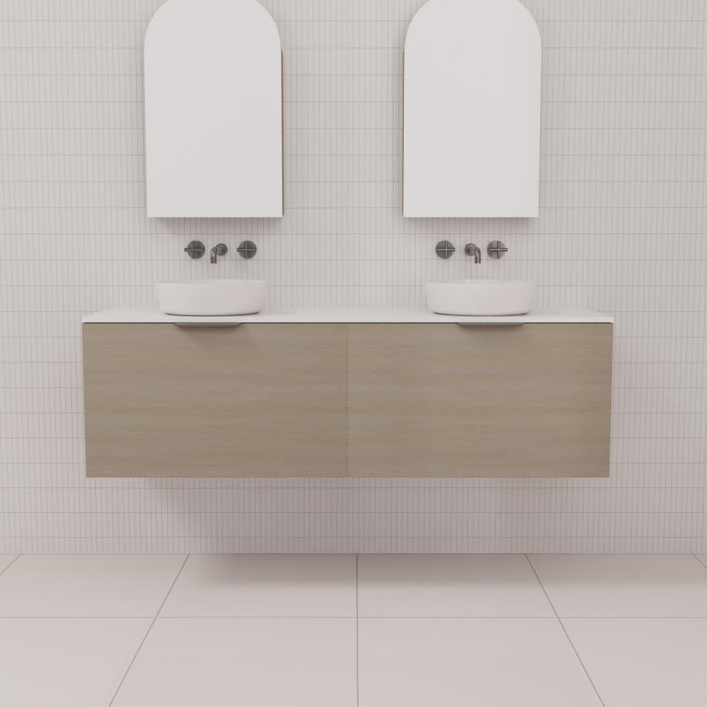 Zoe - 1500mm Smoked Ash Wall Hung Vanity