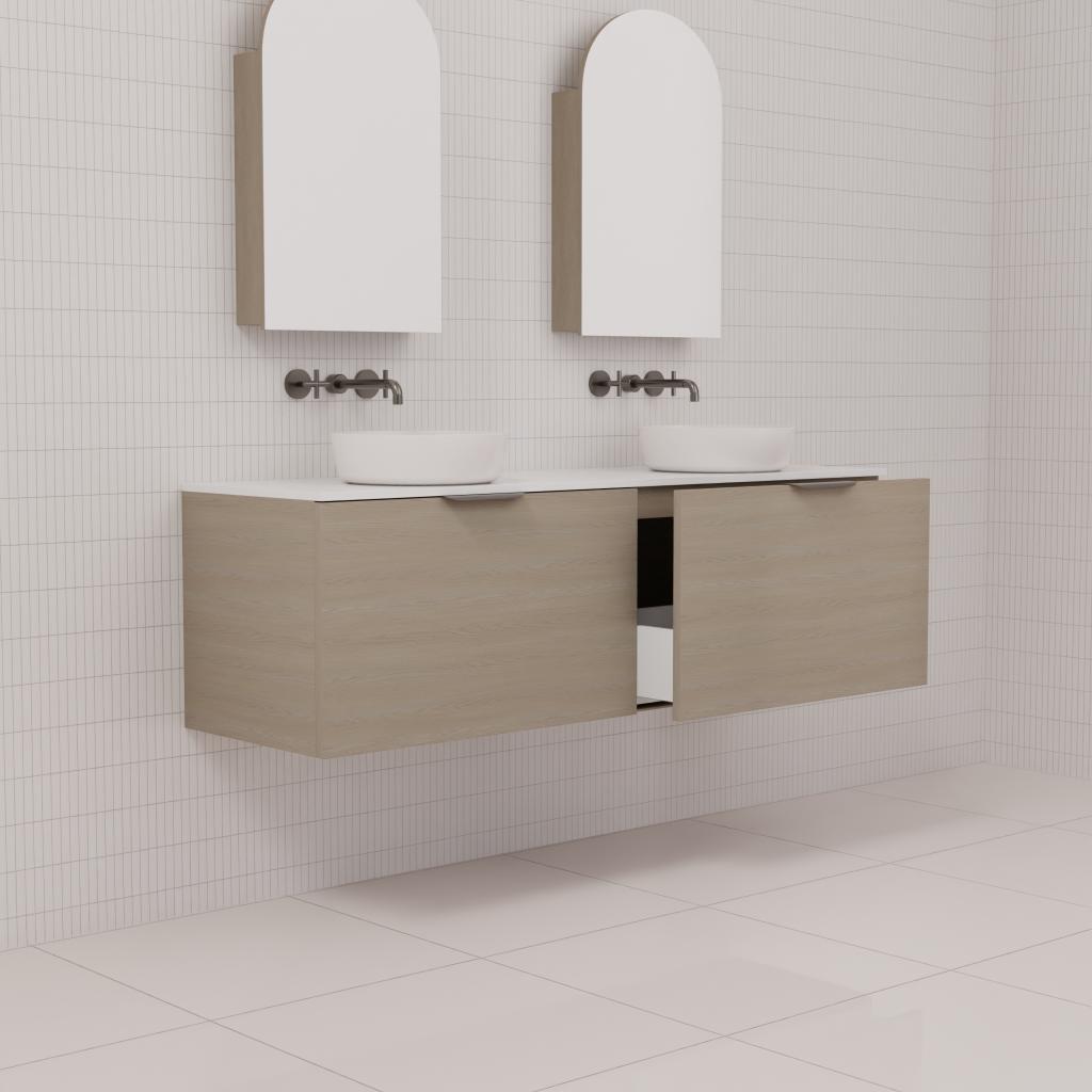 Zoe - 1500mm Smoked Ash Wall Hung Vanity