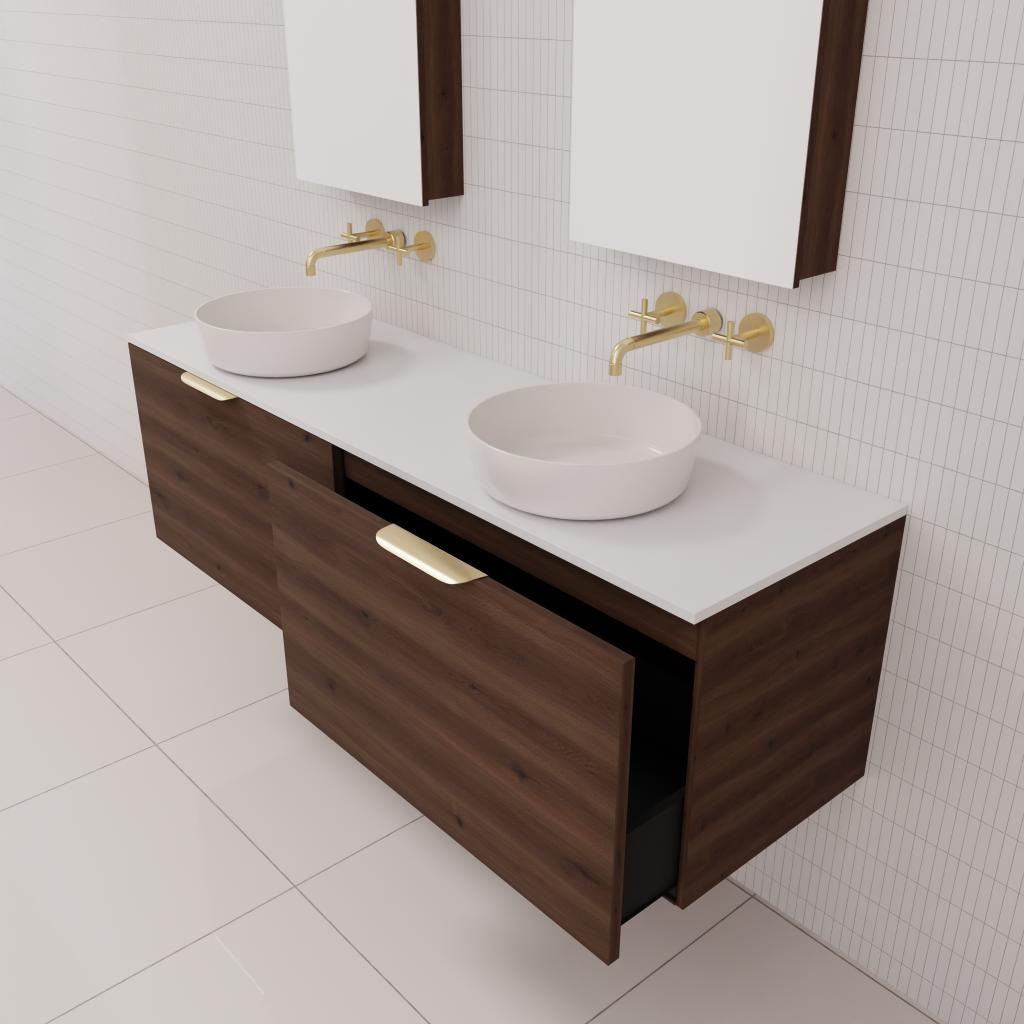 Zoe - 1500mm Chestnut Wall Hung Vanity