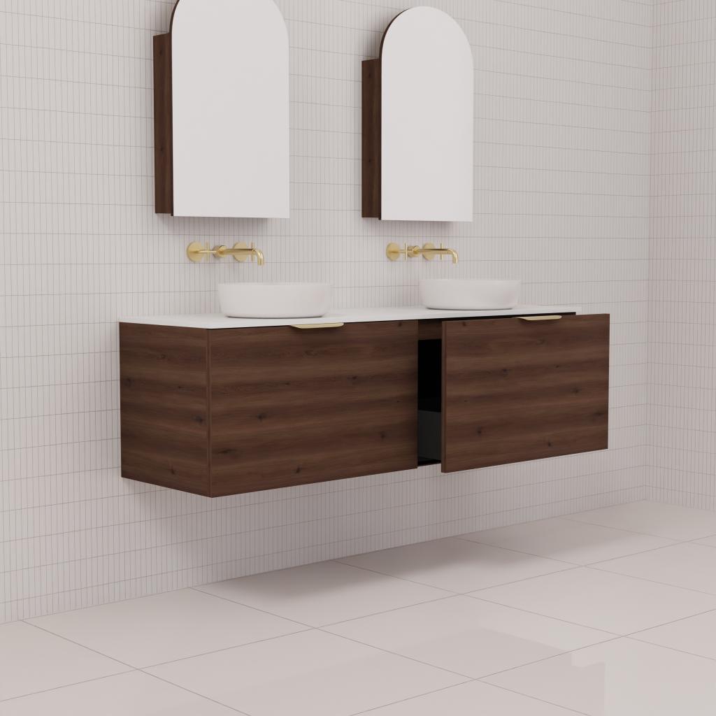 Zoe - 1500mm Chestnut Wall Hung Vanity