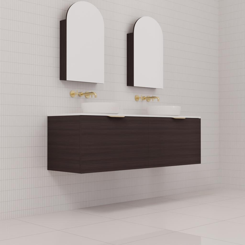 Zoe - 1500mm Espresso Oak Wall Hung Vanity