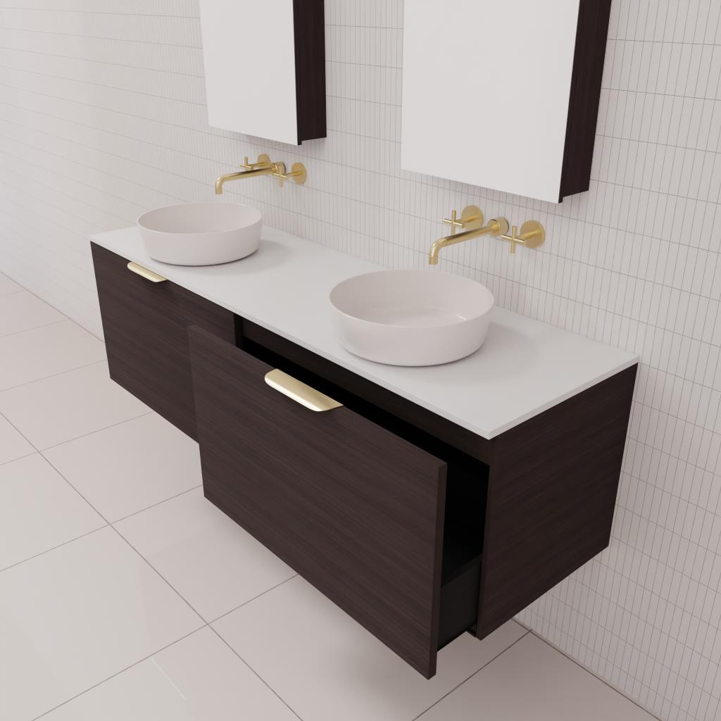 Zoe - 1500mm Espresso Oak Wall Hung Vanity