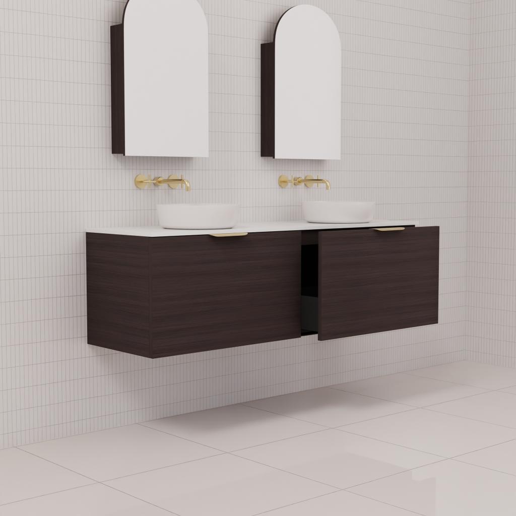 Zoe - 1500mm Espresso Oak Wall Hung Vanity