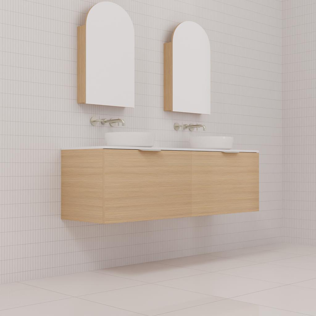 Zoe - 1500mm Nordic Oak Wall Hung Vanity