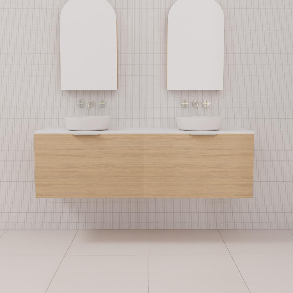 Zoe - 1500mm Nordic Oak Wall Hung Vanity
