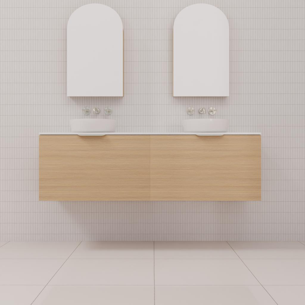 Zoe - 1500mm Nordic Oak Wall Hung Vanity