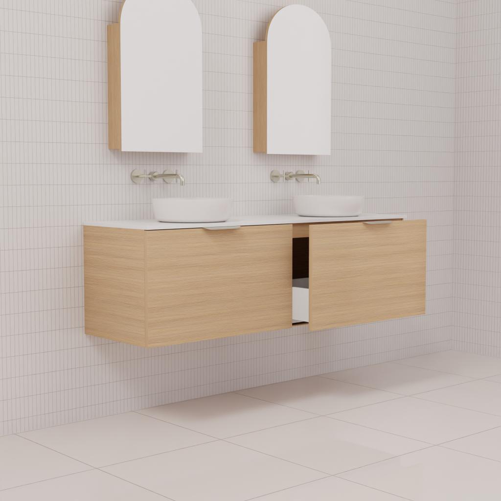 Zoe - 1500mm Nordic Oak Wall Hung Vanity
