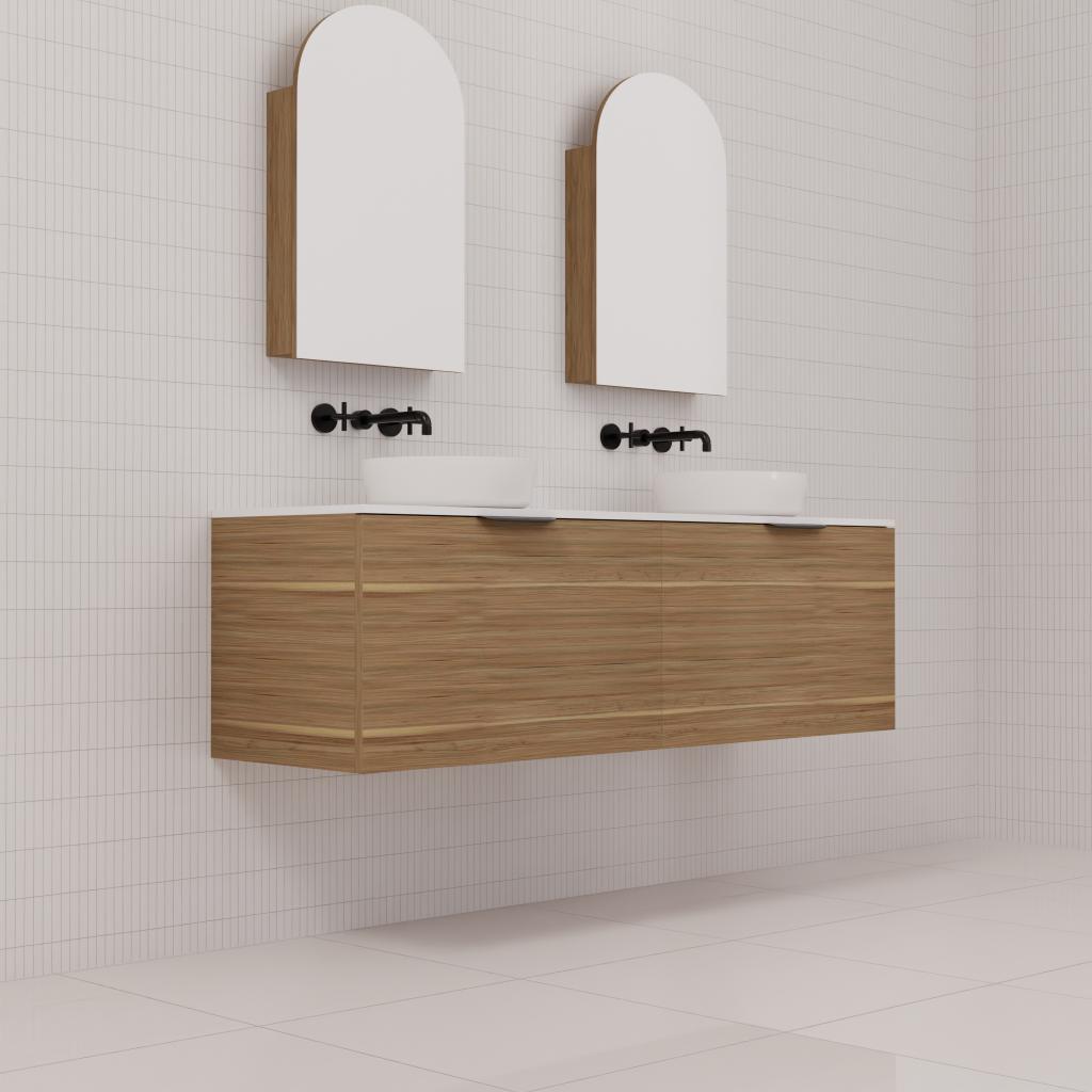 Zoe - 1500mm Tuscan Oak Wall Hung Vanity