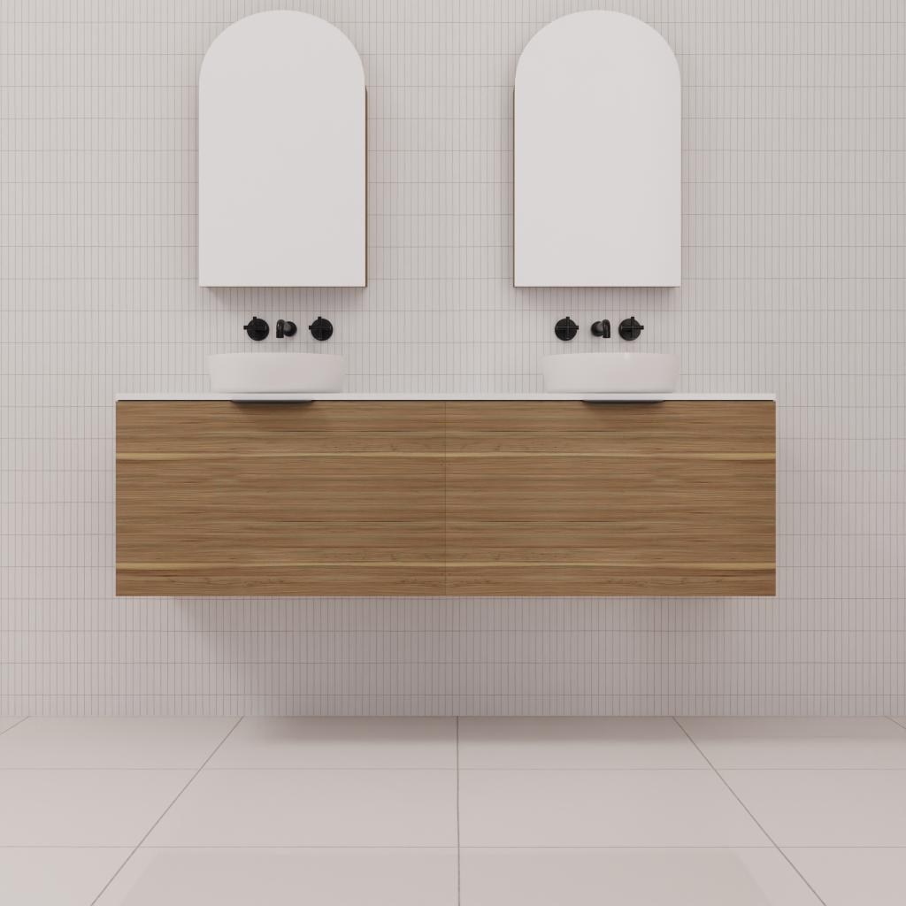 Zoe - 1500mm Tuscan Oak Wall Hung Vanity