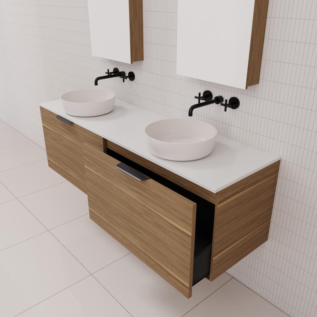 Zoe - 1500mm Tuscan Oak Wall Hung Vanity