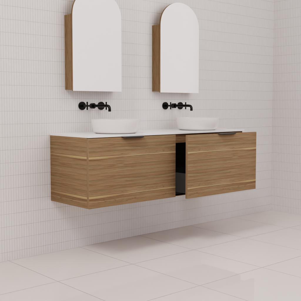 Zoe - 1500mm Tuscan Oak Wall Hung Vanity