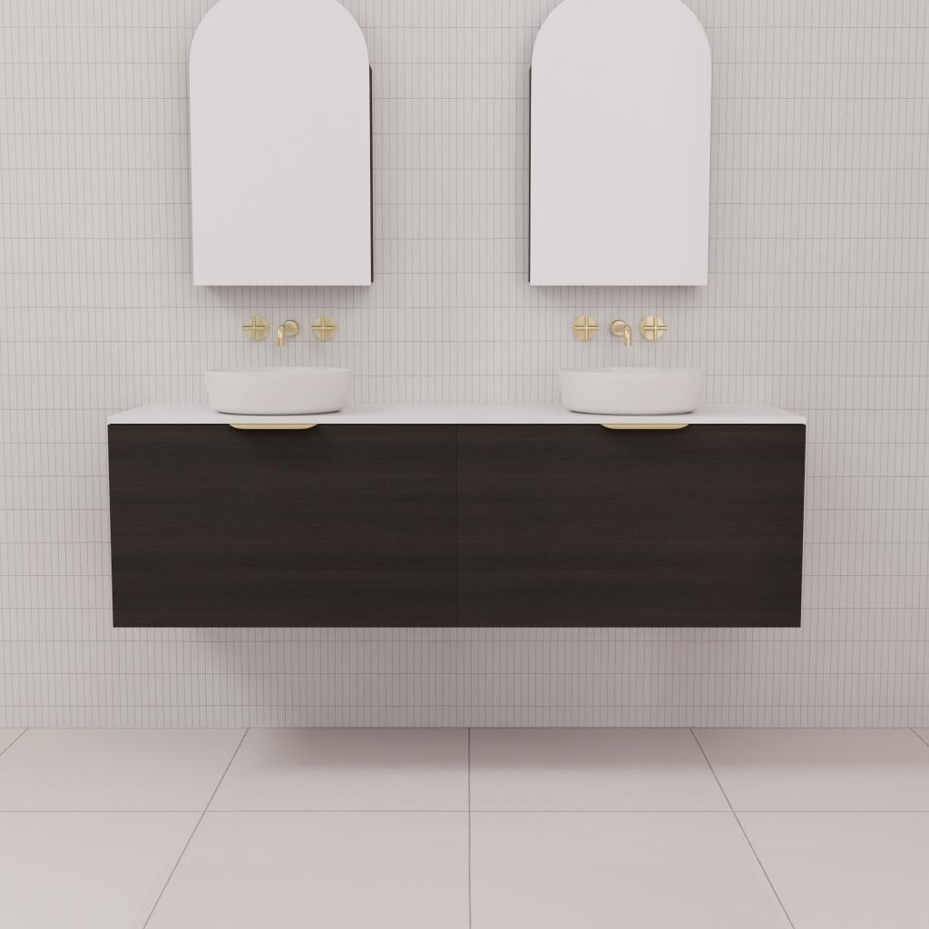 Zoe - 1500mm Smoked Onyx Wall Hung Vanity