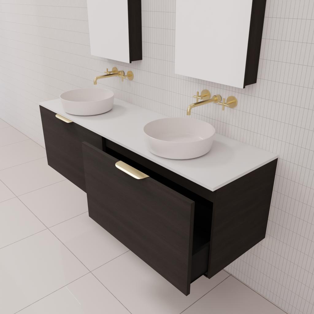 Zoe - 1500mm Smoked Onyx Wall Hung Vanity