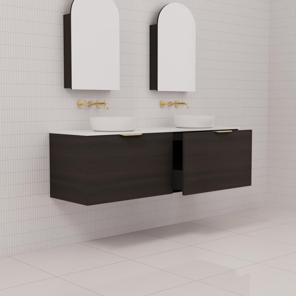 Zoe - 1500mm Smoked Onyx Wall Hung Vanity