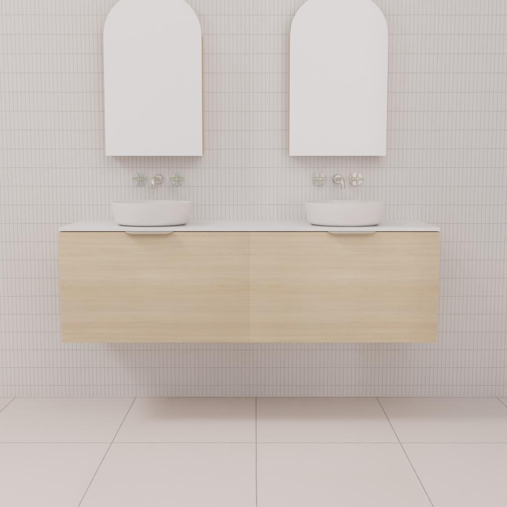 Zoe - 1500mm Vero Oak Wall Hung Vanity