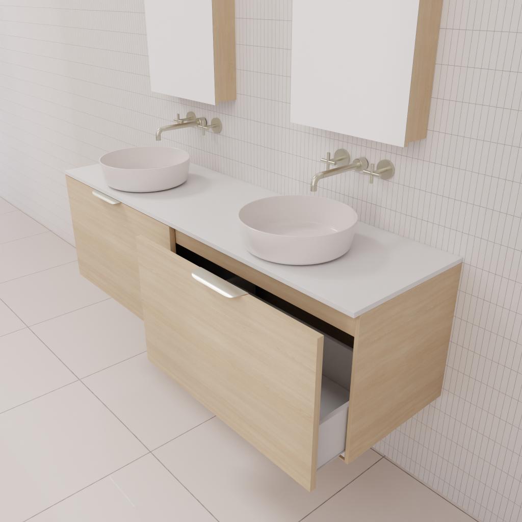 Zoe - 1500mm Vero Oak Wall Hung Vanity