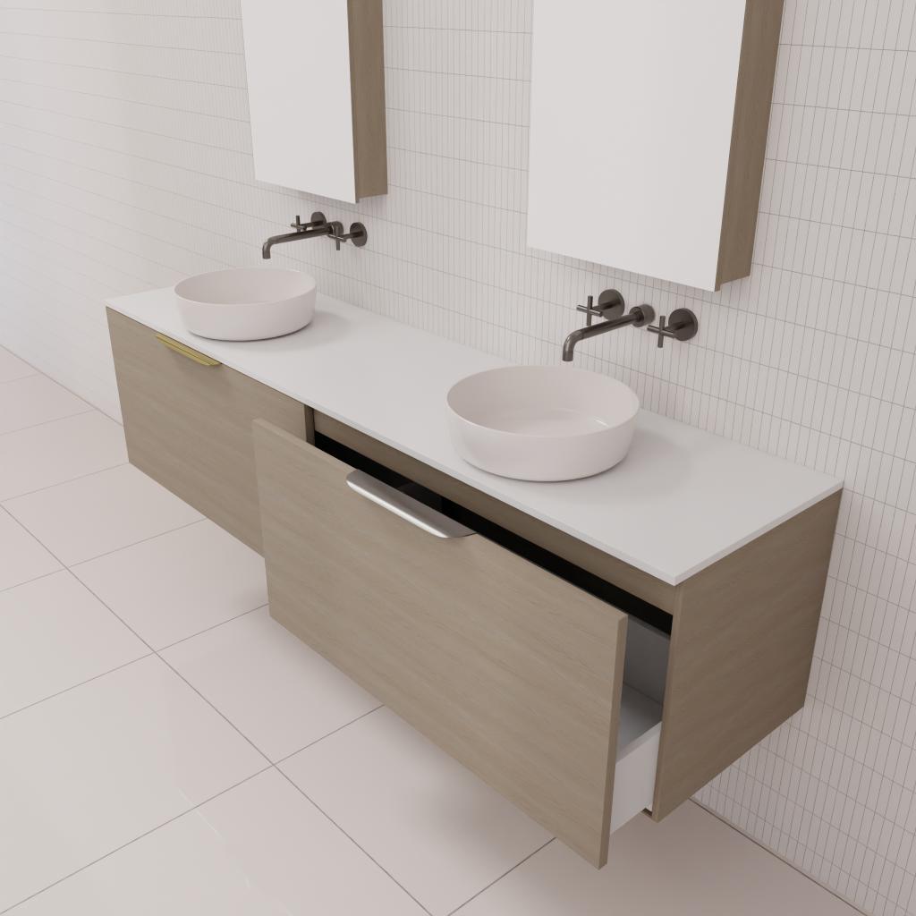 Zoe - 1800mm Smoked Ash Wall Hung Vanity