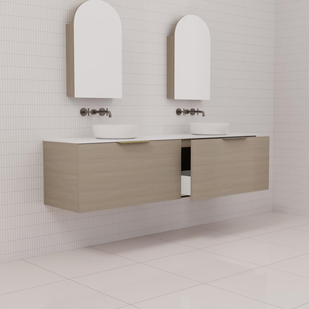 Zoe - 1800mm Smoked Ash Wall Hung Vanity