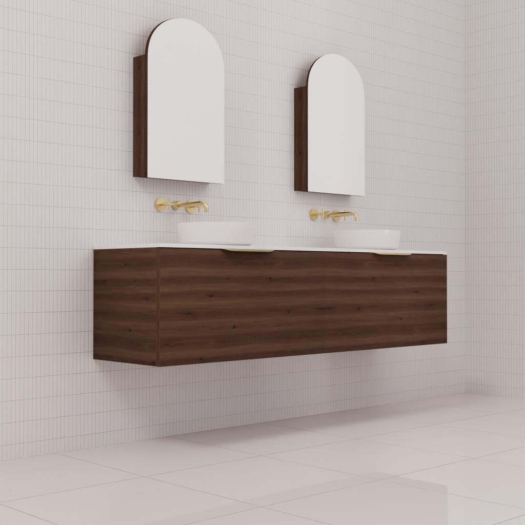 Zoe - 1800mm Chestnut Wall Hung Vanity