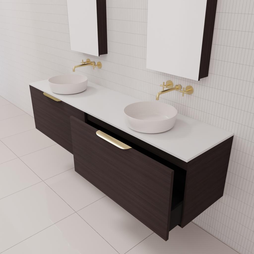 Zoe - 1800mm Espresso Oak Wall Hung Vanity