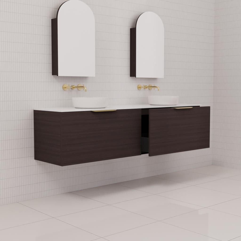 Zoe - 1800mm Espresso Oak Wall Hung Vanity