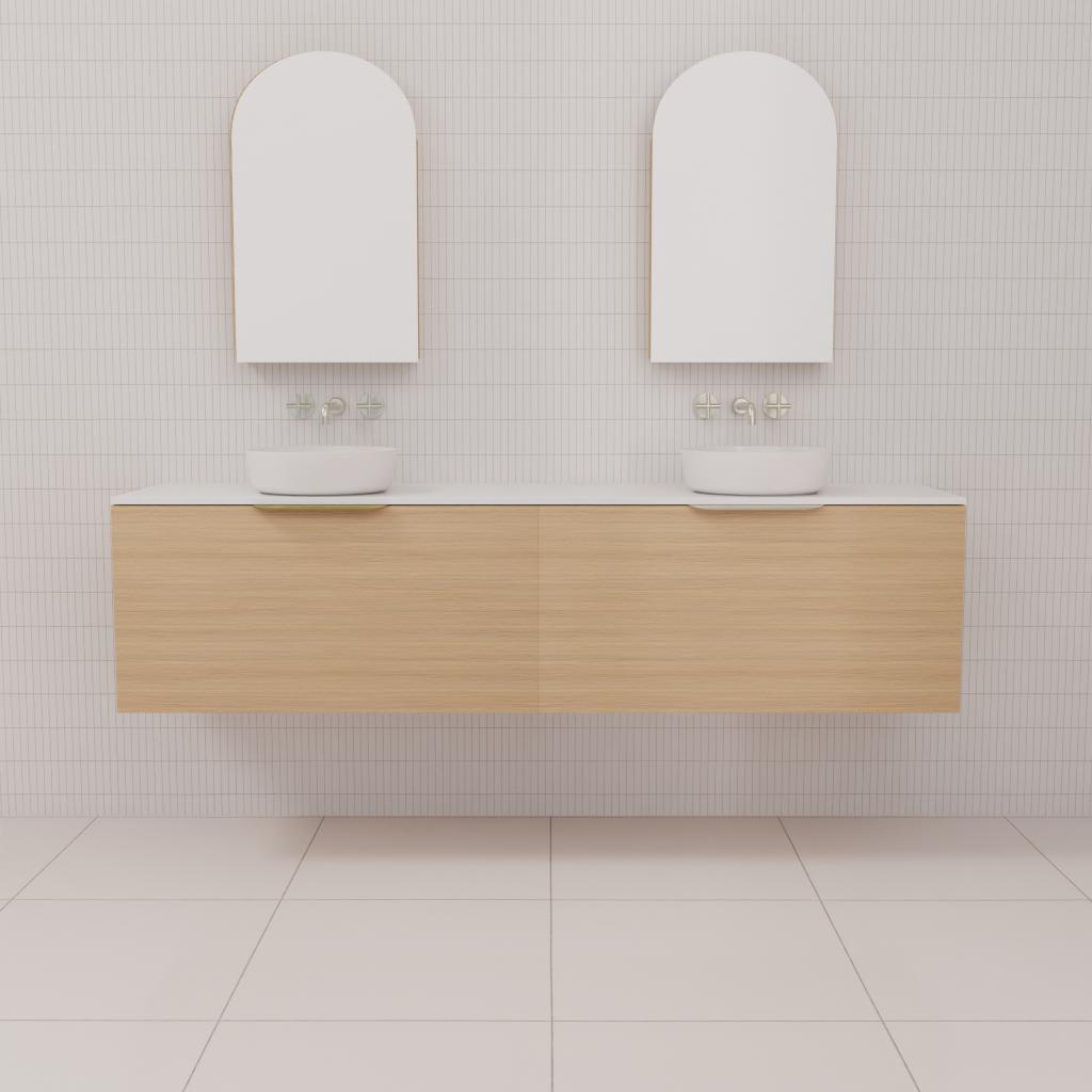 Zoe - 1800mm Nordic Oak Wall Hung Vanity