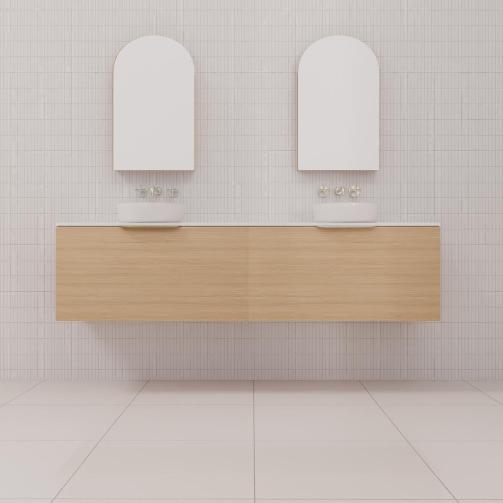 Zoe - 1800mm Nordic Oak Wall Hung Vanity