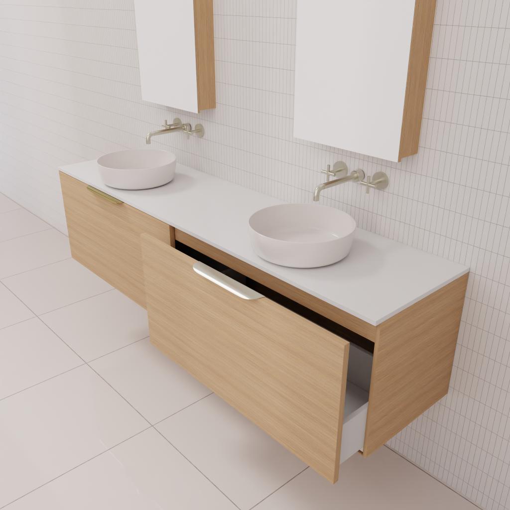 Zoe - 1800mm Nordic Oak Wall Hung Vanity