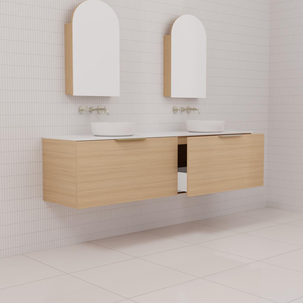 Zoe - 1800mm Nordic Oak Wall Hung Vanity