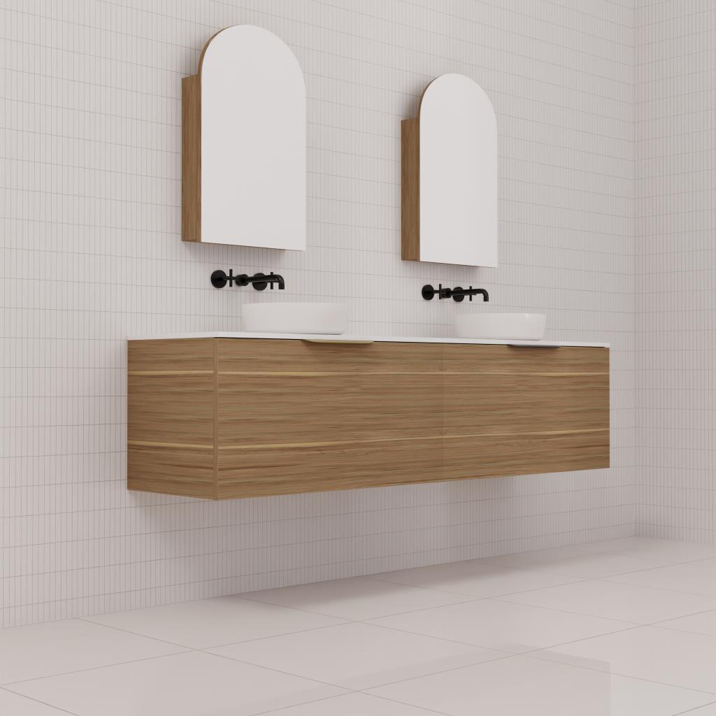 Zoe - 1800mm Tuscan Oak Wall Hung Vanity