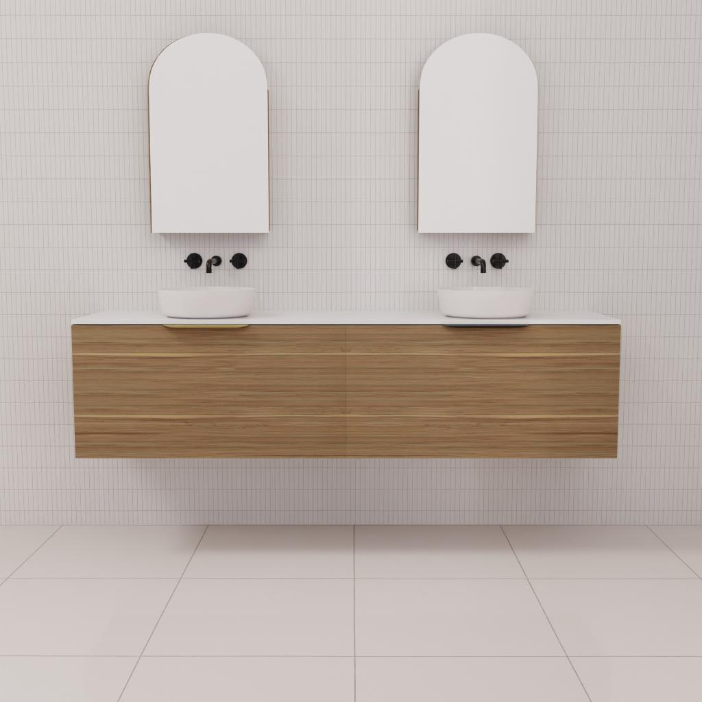 Zoe - 1800mm Tuscan Oak Wall Hung Vanity