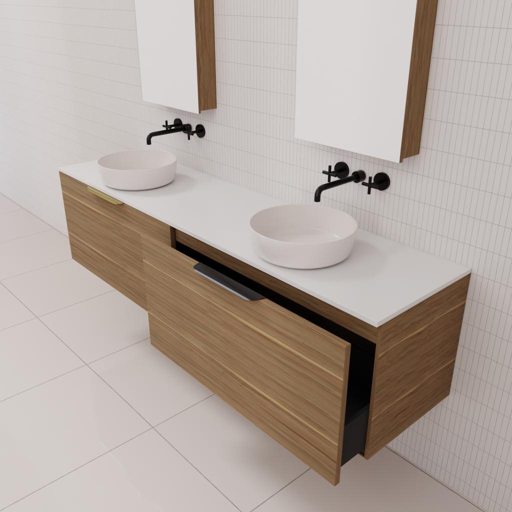 Zoe - 1800mm Tuscan Oak Wall Hung Vanity