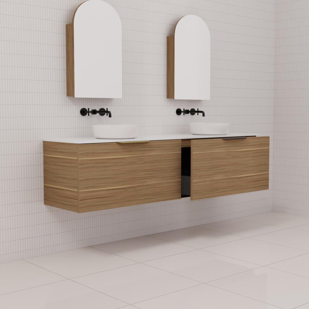Zoe - 1800mm Tuscan Oak Wall Hung Vanity