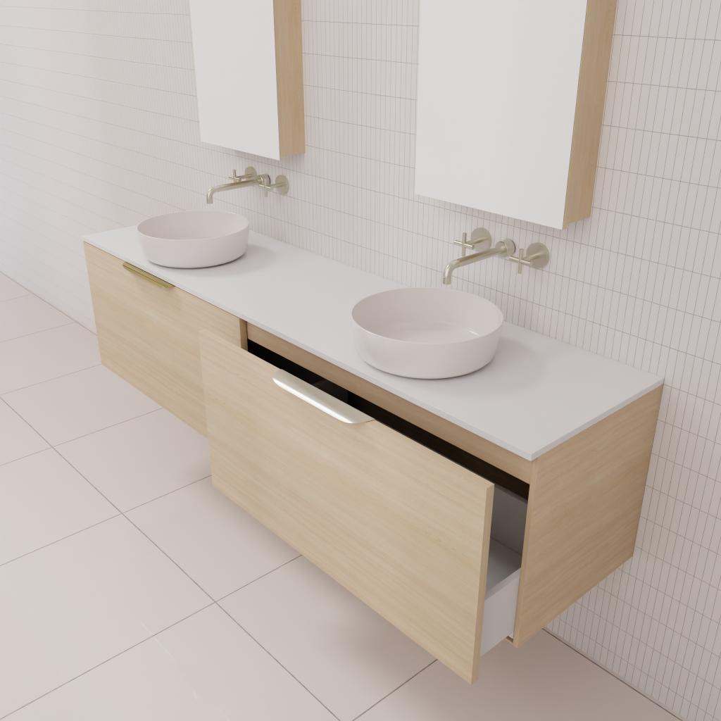 Zoe - 1800mm Vero Oak Wall Hung Vanity